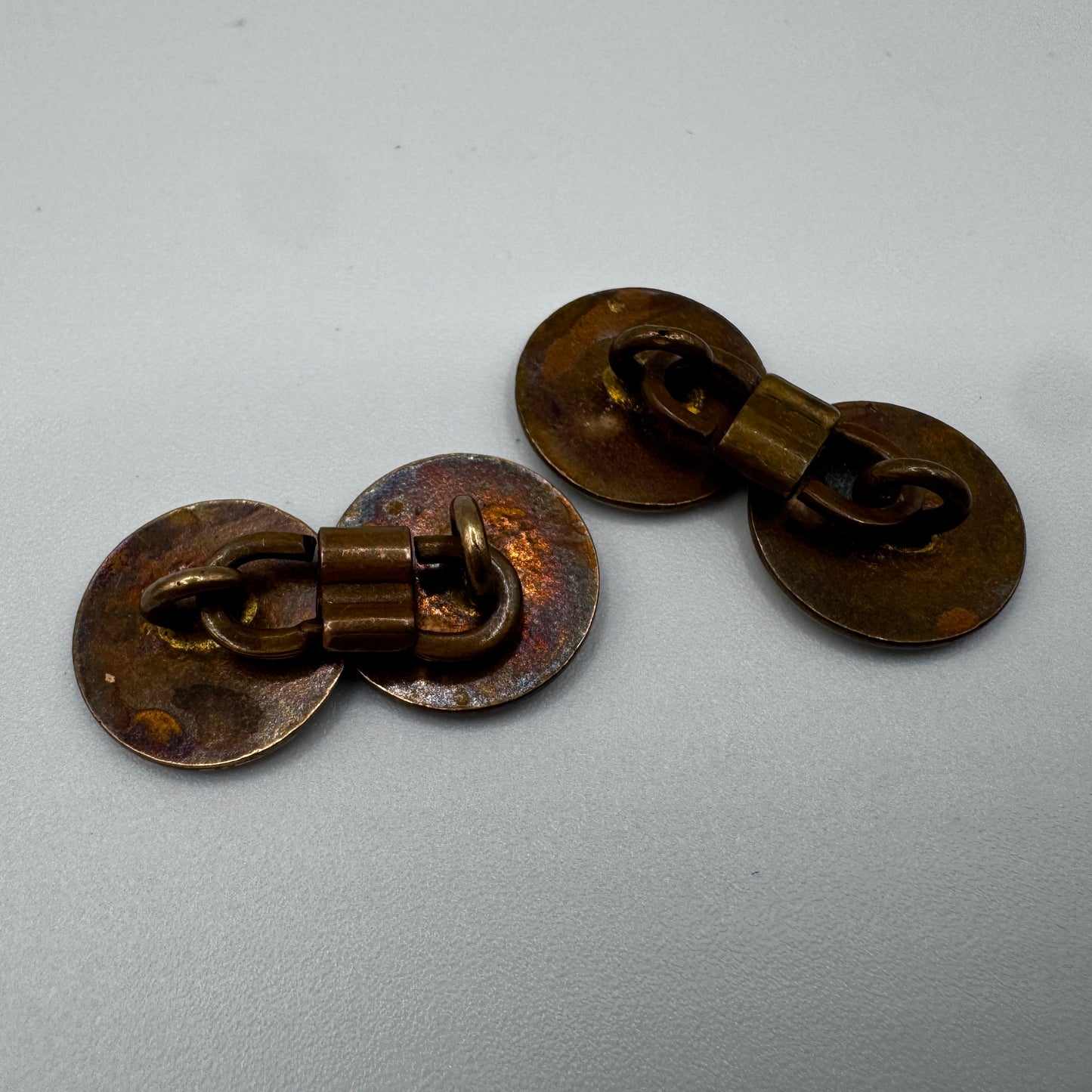 Boutons de manchettes ancien - bronze émaillé