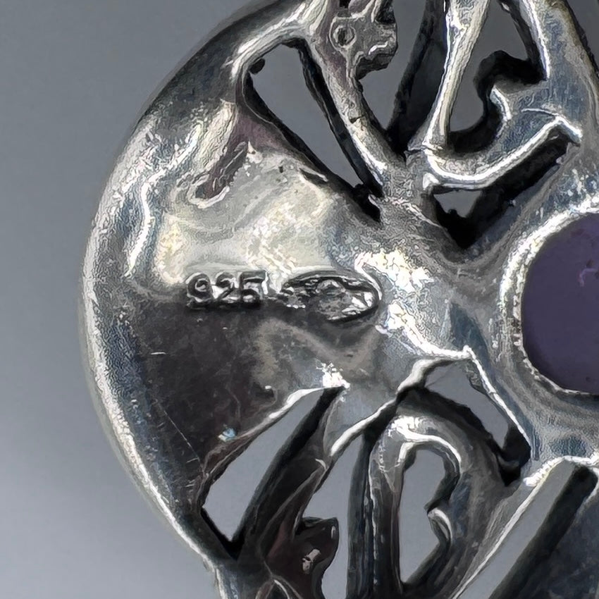 Superbe grande Broche en argent, pierres et marcassites