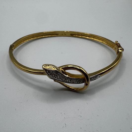 Bracelet vintage plaqué or - motif serpent