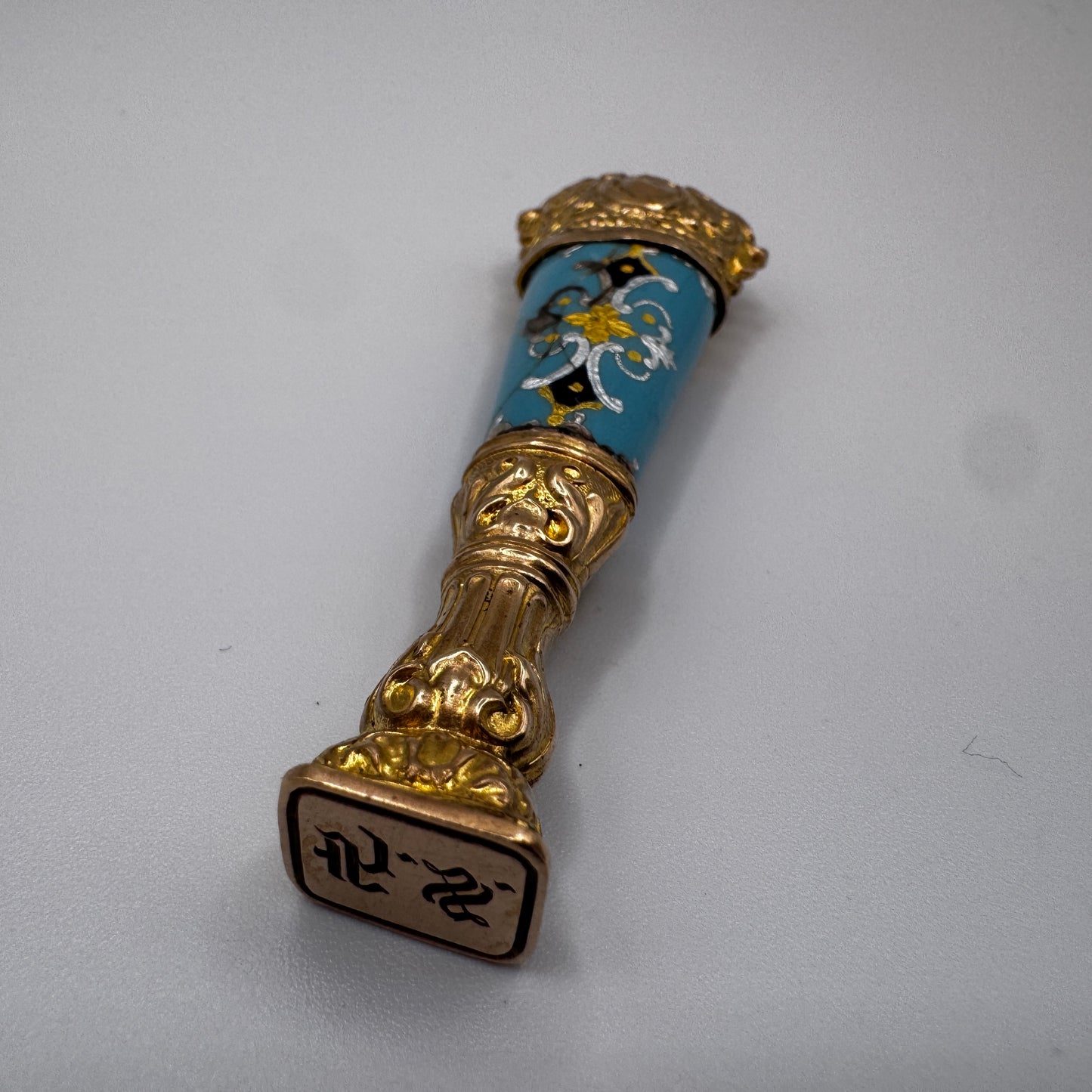 Superbe Cachet Sceau ancien vers 1850 - porcelaine émaillé