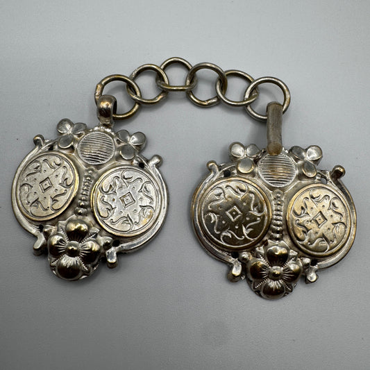 Boucle de cape XIXeme - métal argenté