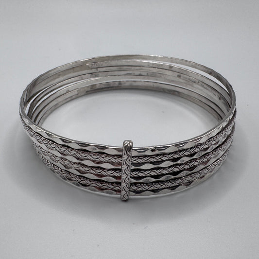 Bracelet ancien « semainier » argent massif