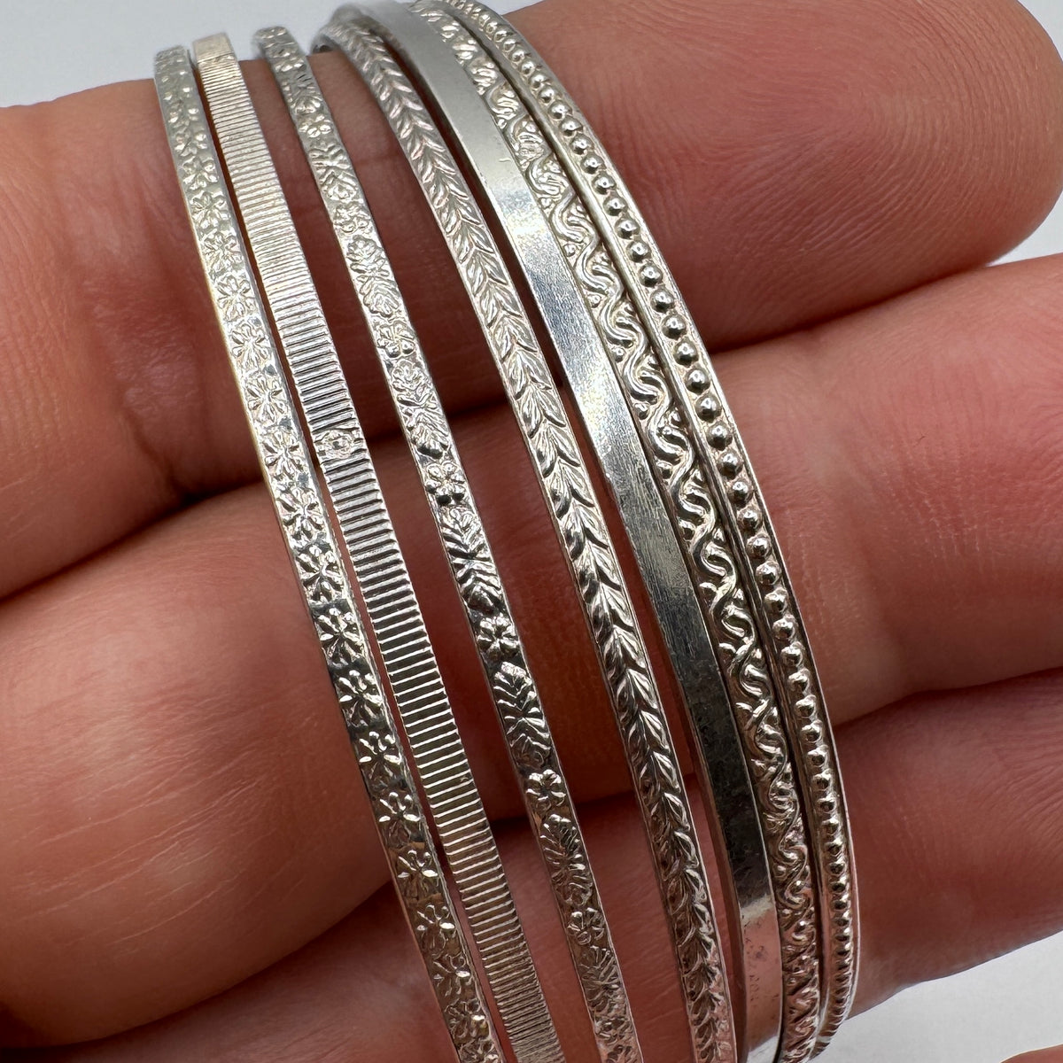 Bracelet ancien « semainier » argent massif