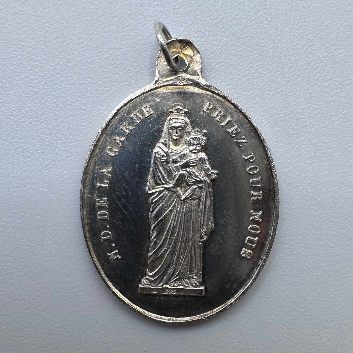 Medaille religieuse ancienne « Notre Dame de la Garde » - argent