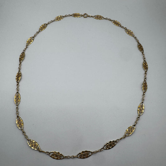 chaîne ancienne filigrane en plaqué or