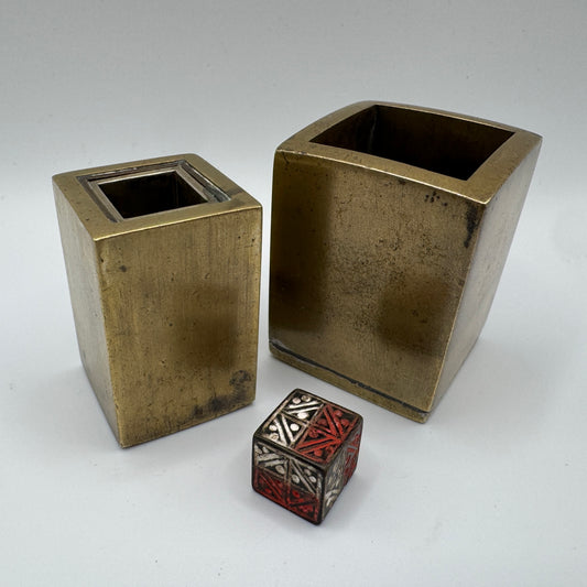 Jeu de dé asiatique ancien en bronze - vers 1900