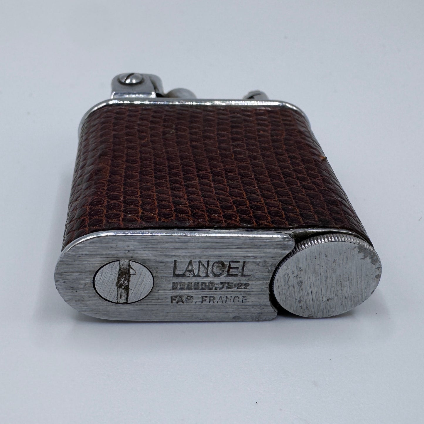 Briquet ancien à essence - LANCEL - cuir