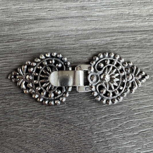 Boucle de ceinture ou vêtement XIXe - Argent massif