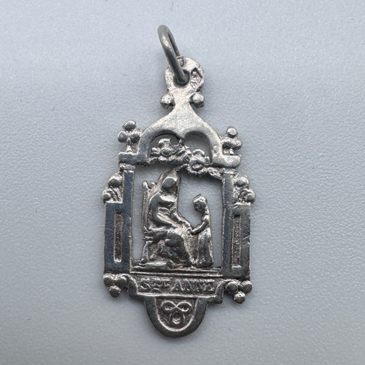 Medaille religieuse ancienne « Sainte Anne » - argent massif