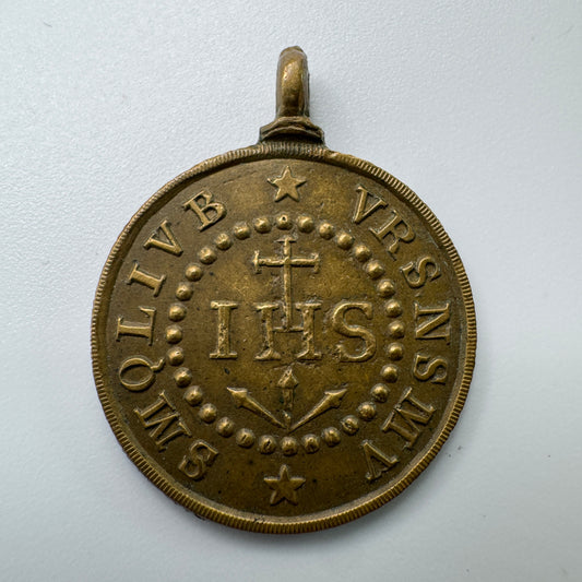 Médaille religieuse ancienne XIXe « Saint Benoit »