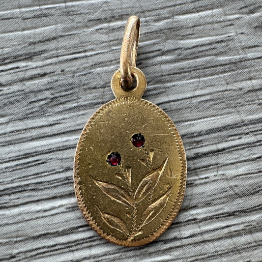 Pendentif ancien en plaqué or circa 1900