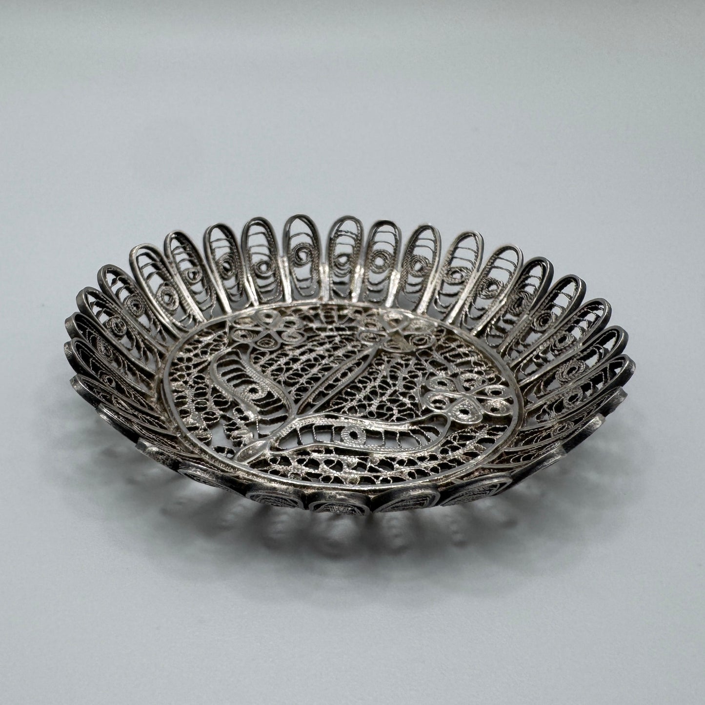 Petit vide poche Ancien en argent massif égyptien