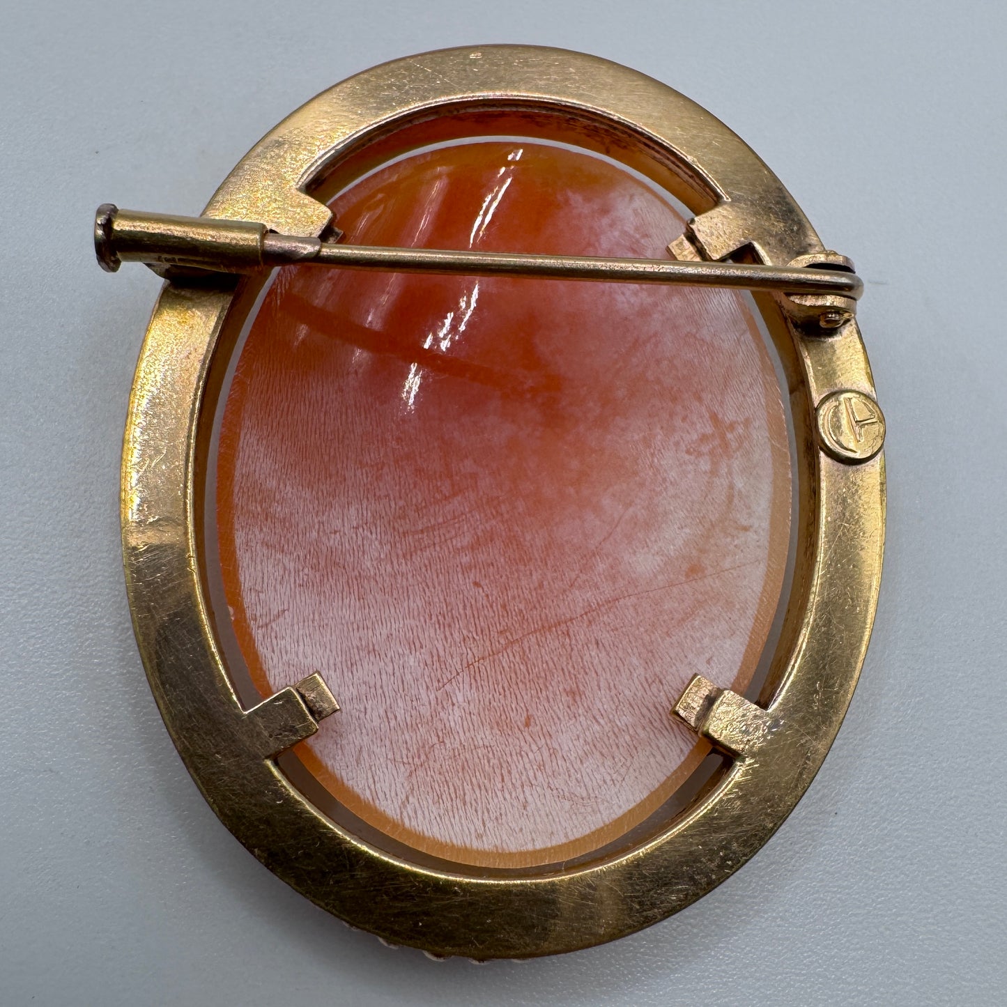 Broche ancienne camée - monture plaque or