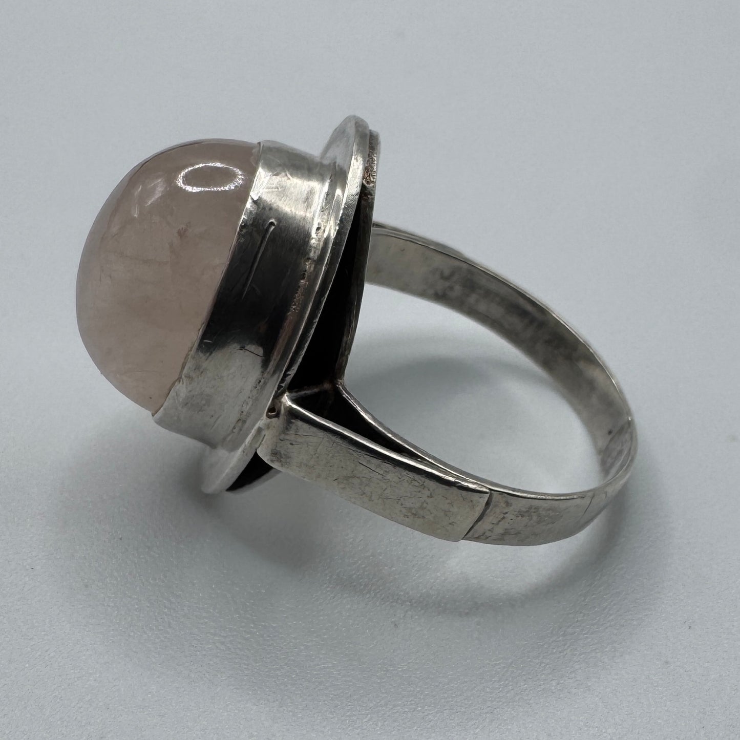 bague en argent et quartz rose