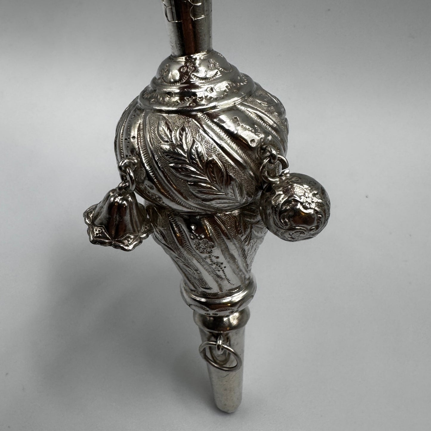 Rare Hochet sifflet ancien en Argent - époque 1900