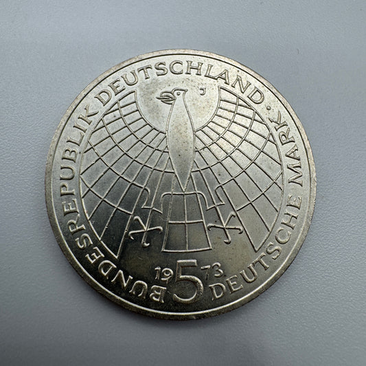 Monnaie ancienne en argent - 5 Mark 1973