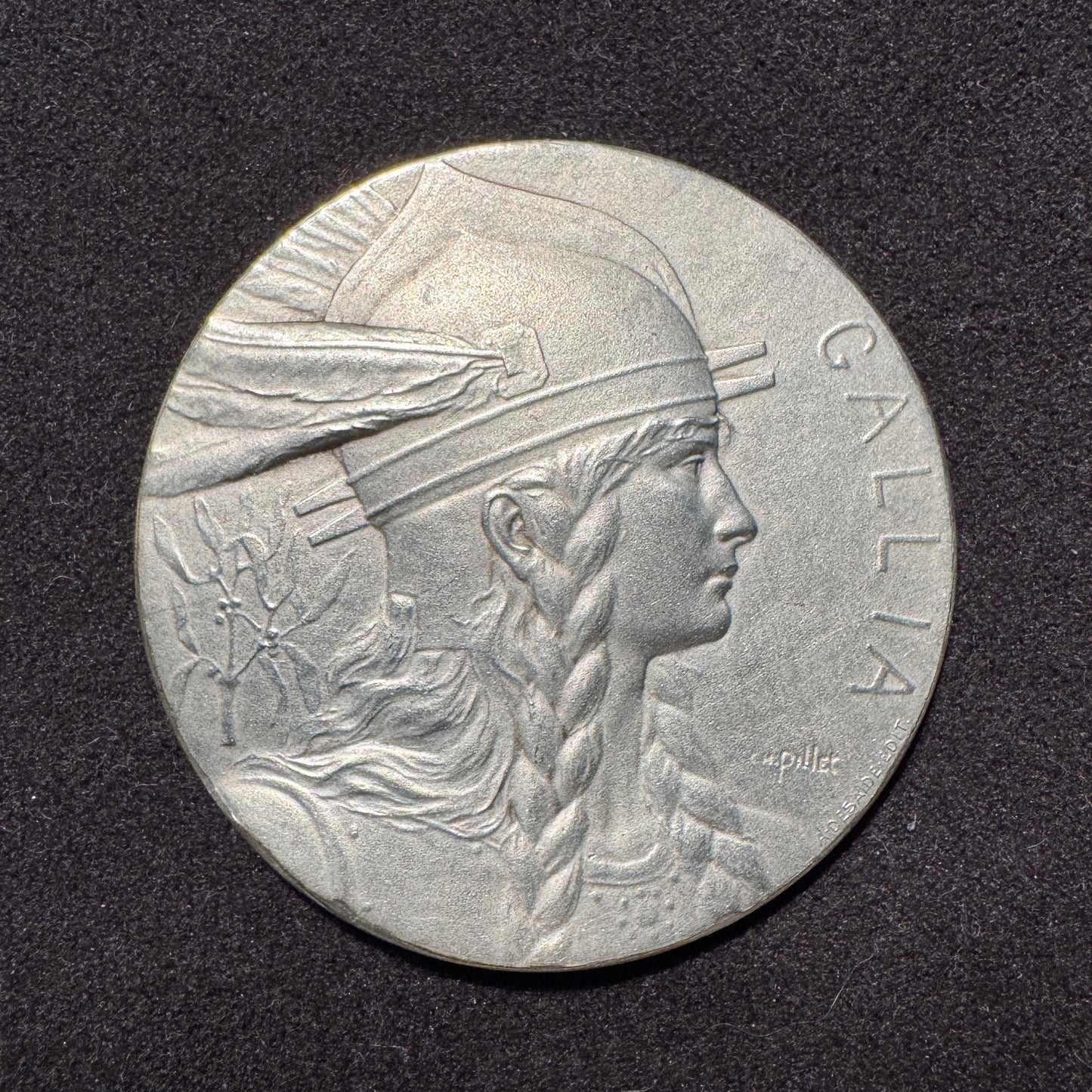Médaille ancienne « Marianne casquée GALLIA » par Charles Pillet