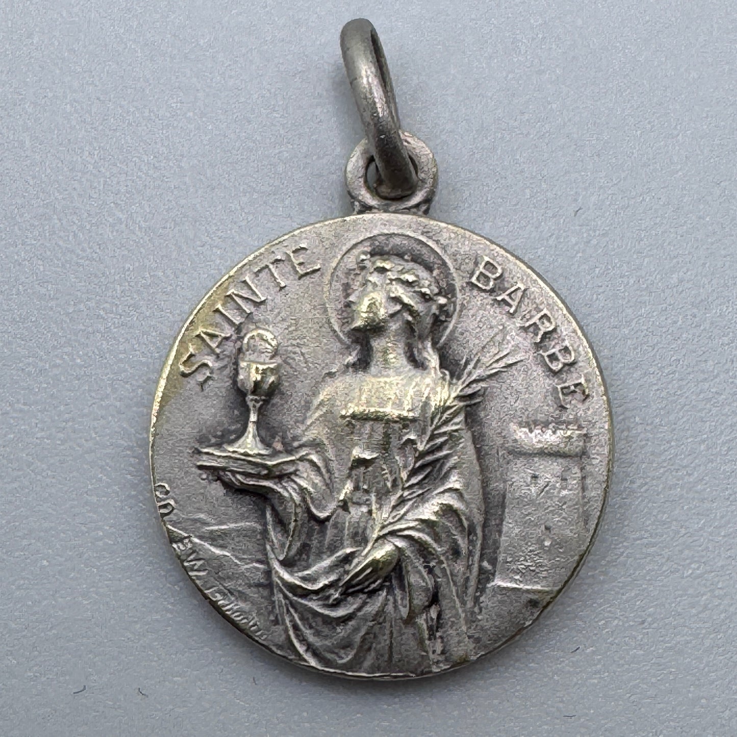 Medaille religieuse ancienne « Sainte Barbe »