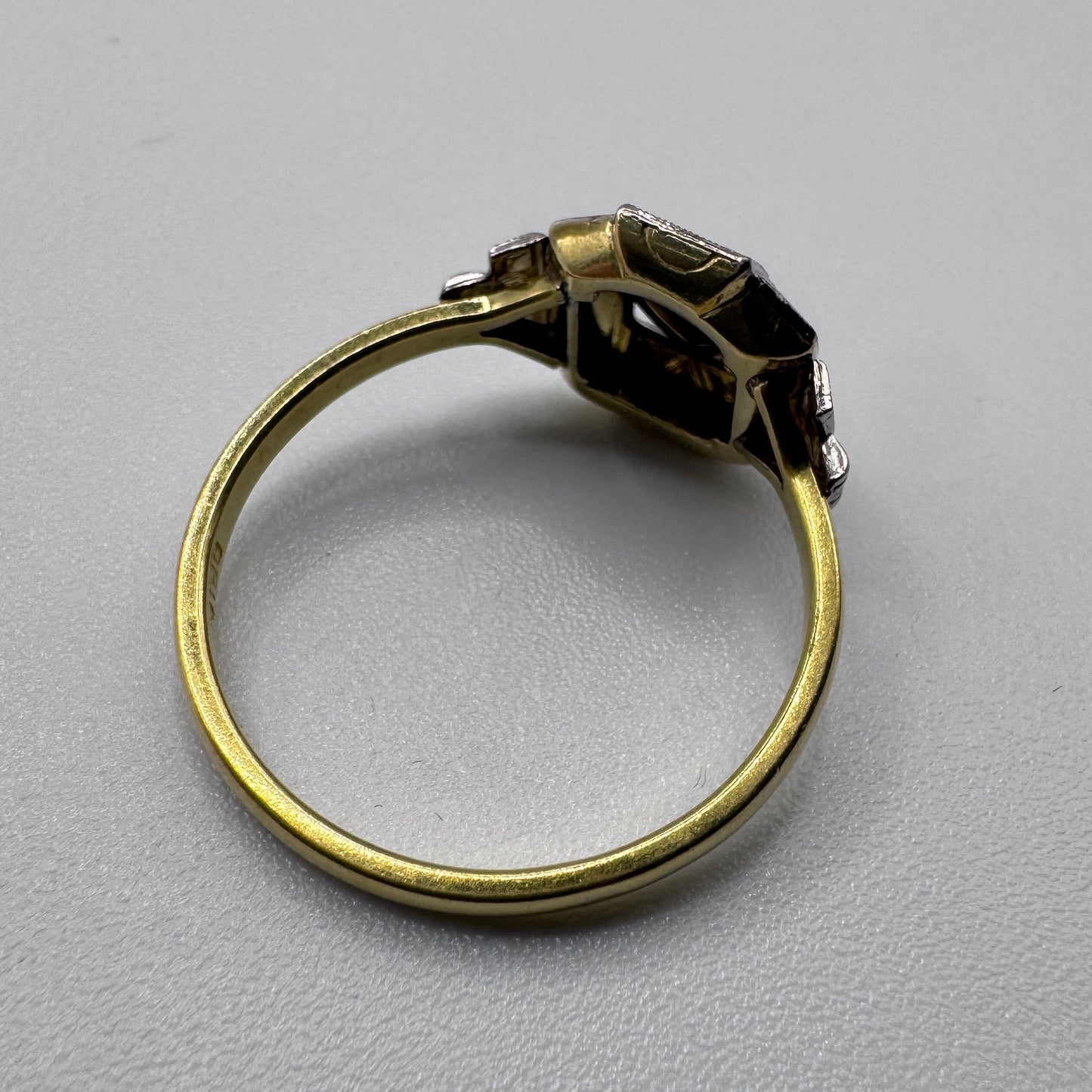 bague ancienne Art Deco en plaqué or - neuf stock ancien bijoutier