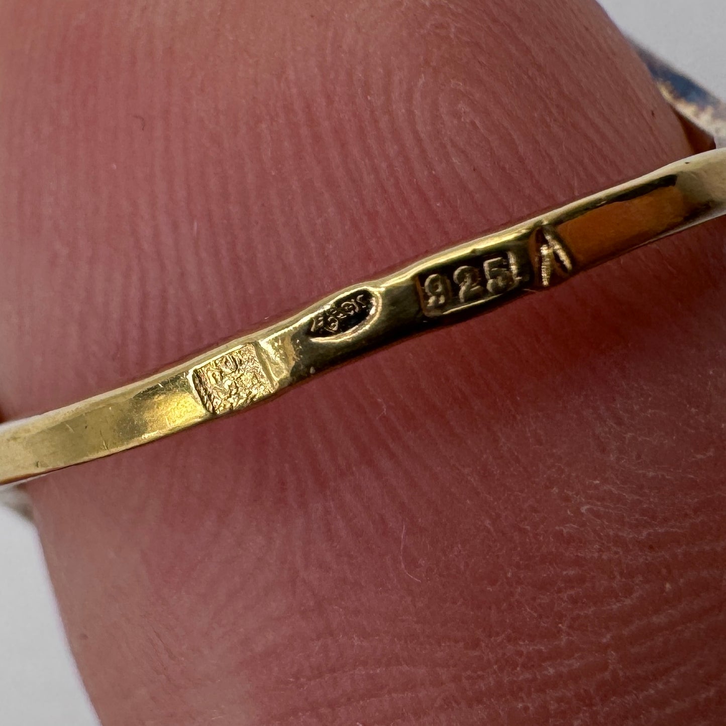 Jolie Bague en argent vermeil et ambre