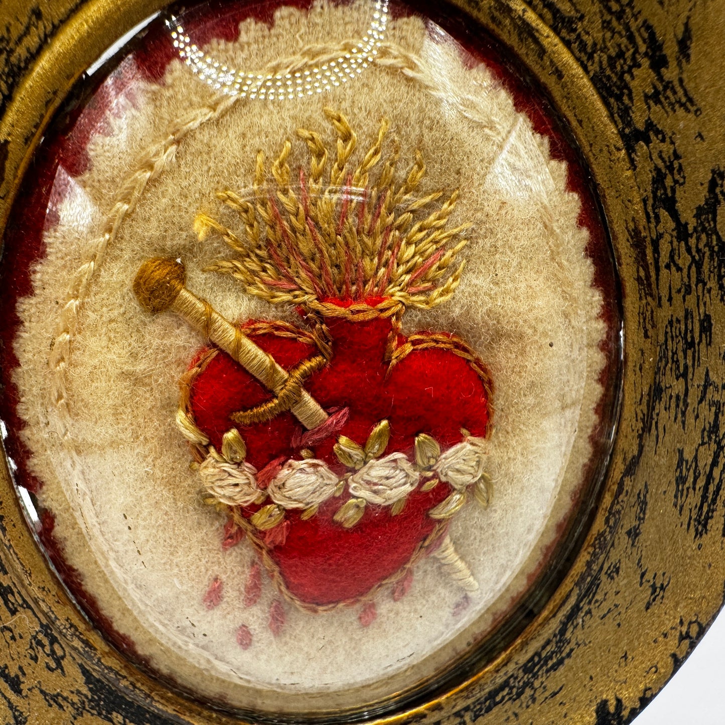 Reliquaire ancien Napoleon III - ex voto - Coeur Sacré de Marie