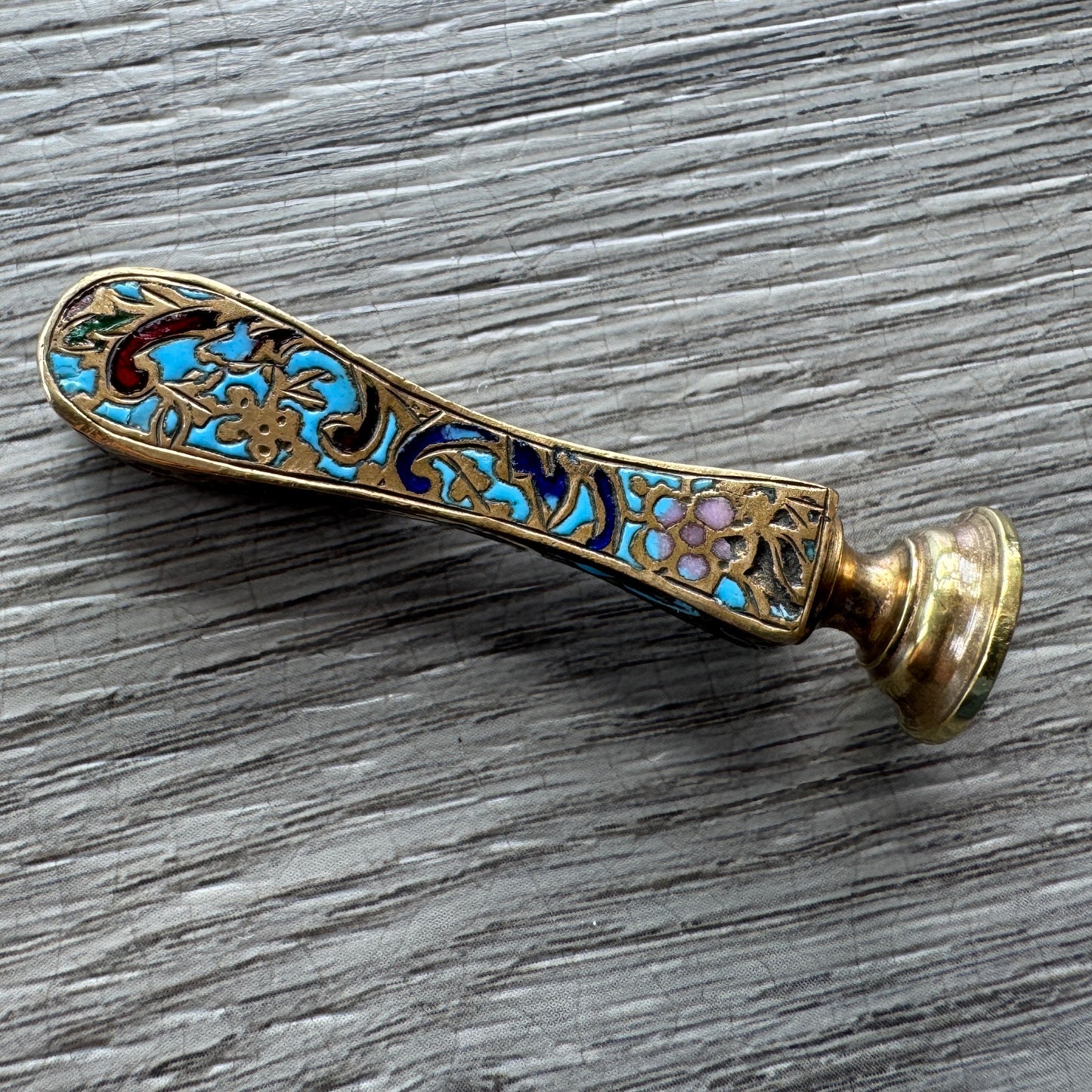 Cachet Sceau ancien Napoléon III - bronze emaillé