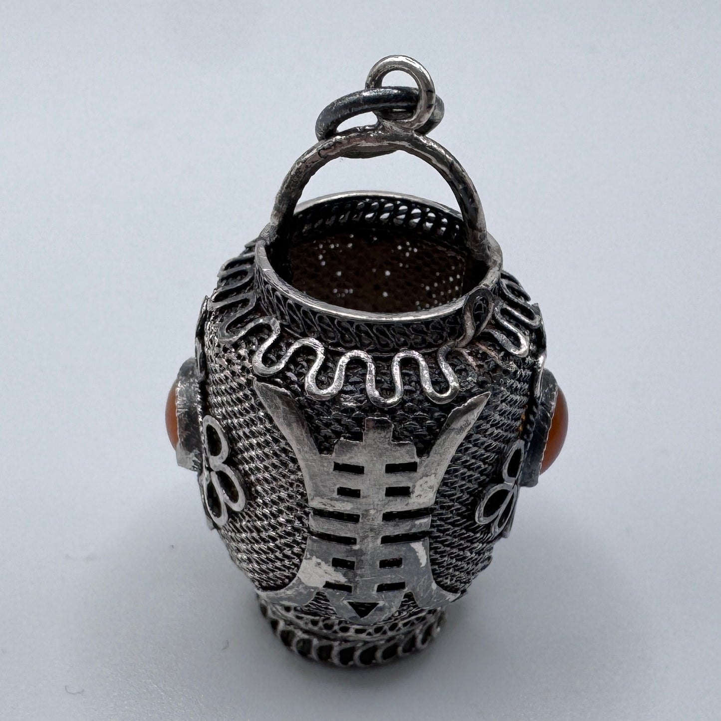 Rare pendentif ancien CHINOIS en argent massif