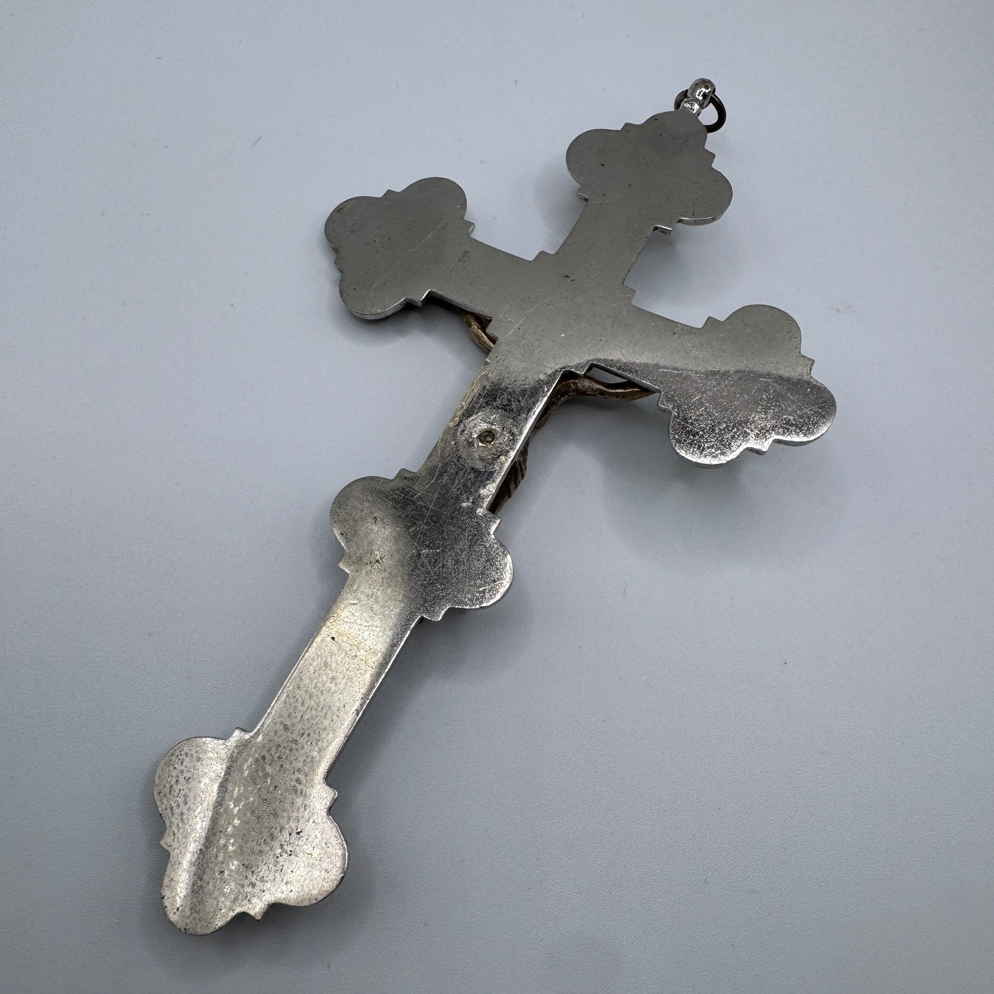 Grand Crucifix ancien XIXe - Micro mosaïque
