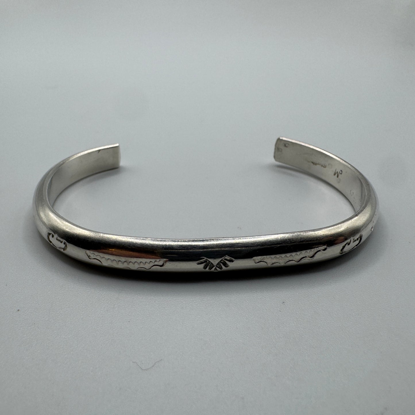 Bracelet jonc ancien en argent sterling - Fabrication artisanale américaine