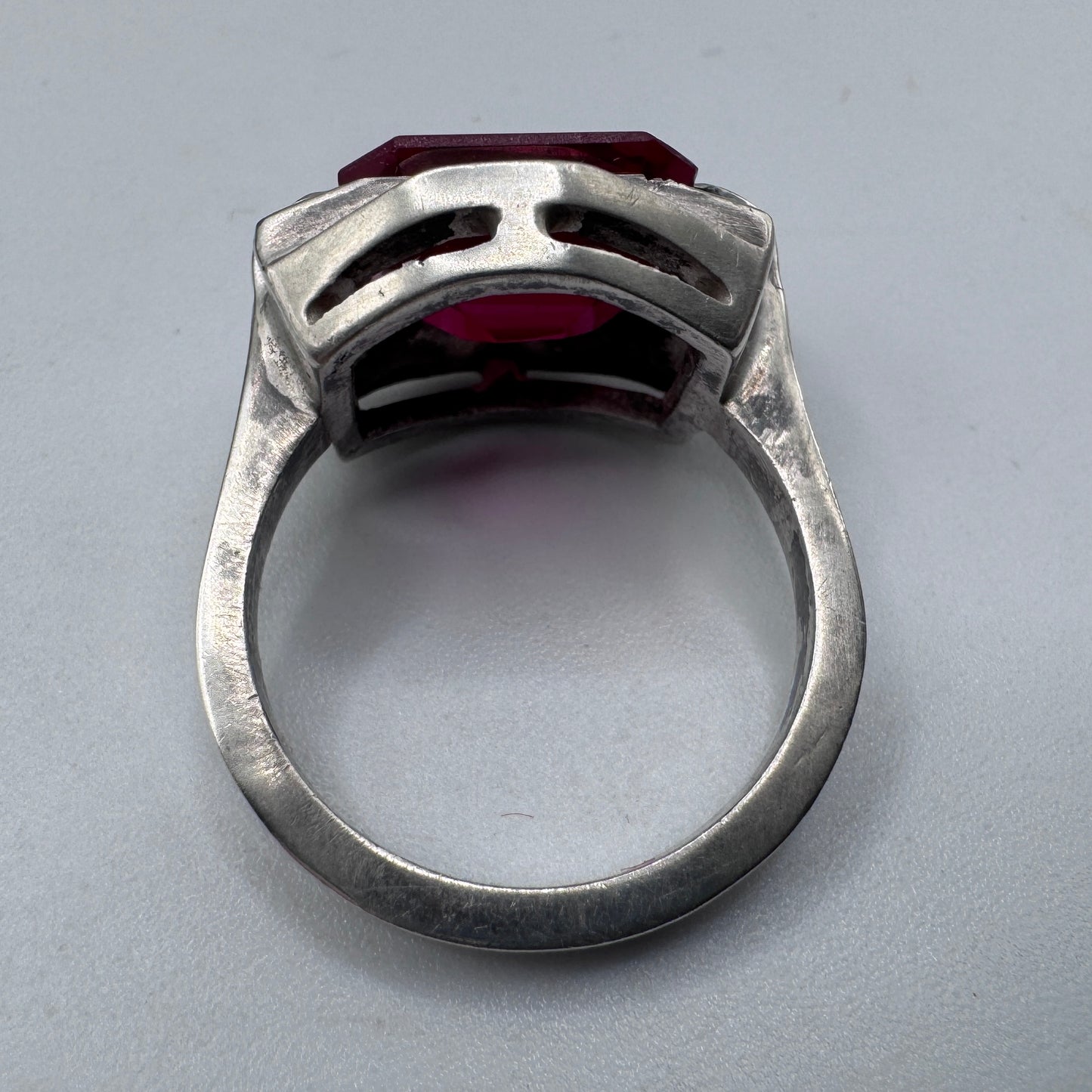 Superbe bague ancienne Art Deco argent massif - neuf stock ancien bijoutier