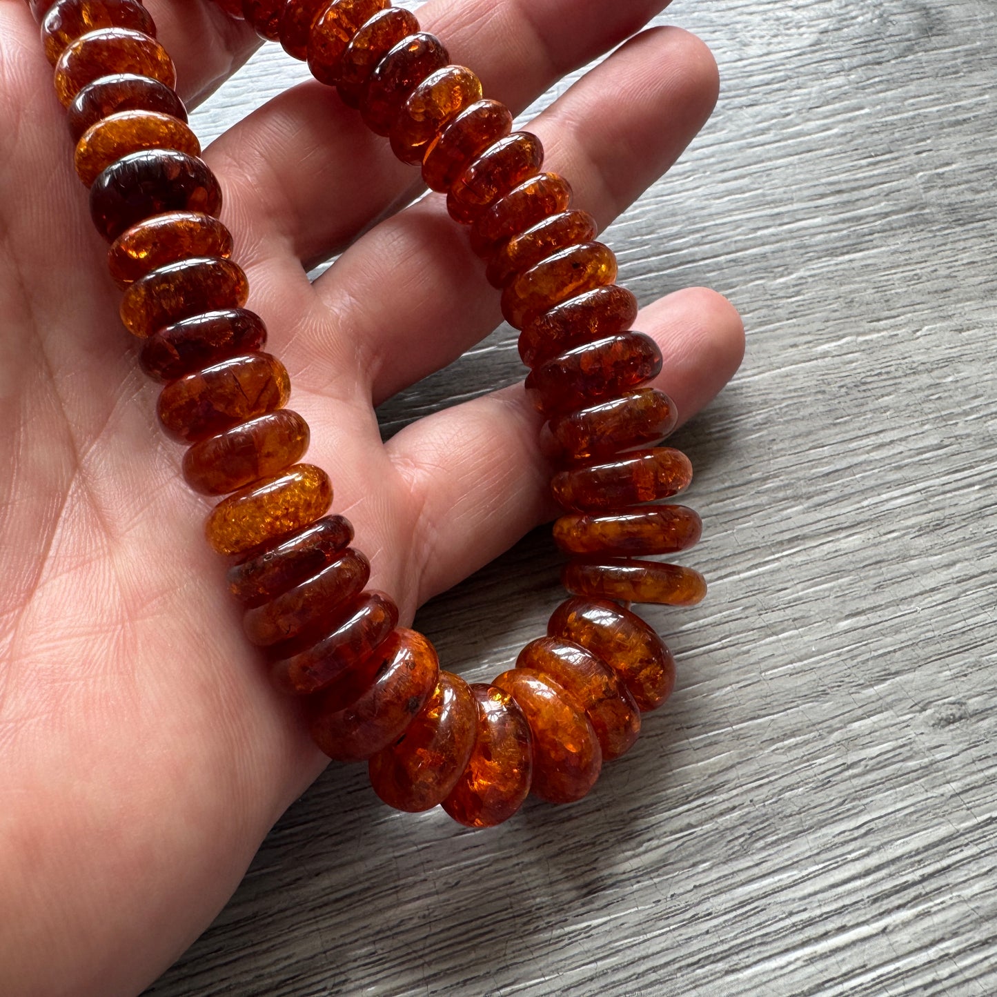 Grand Collier vintage en ambre