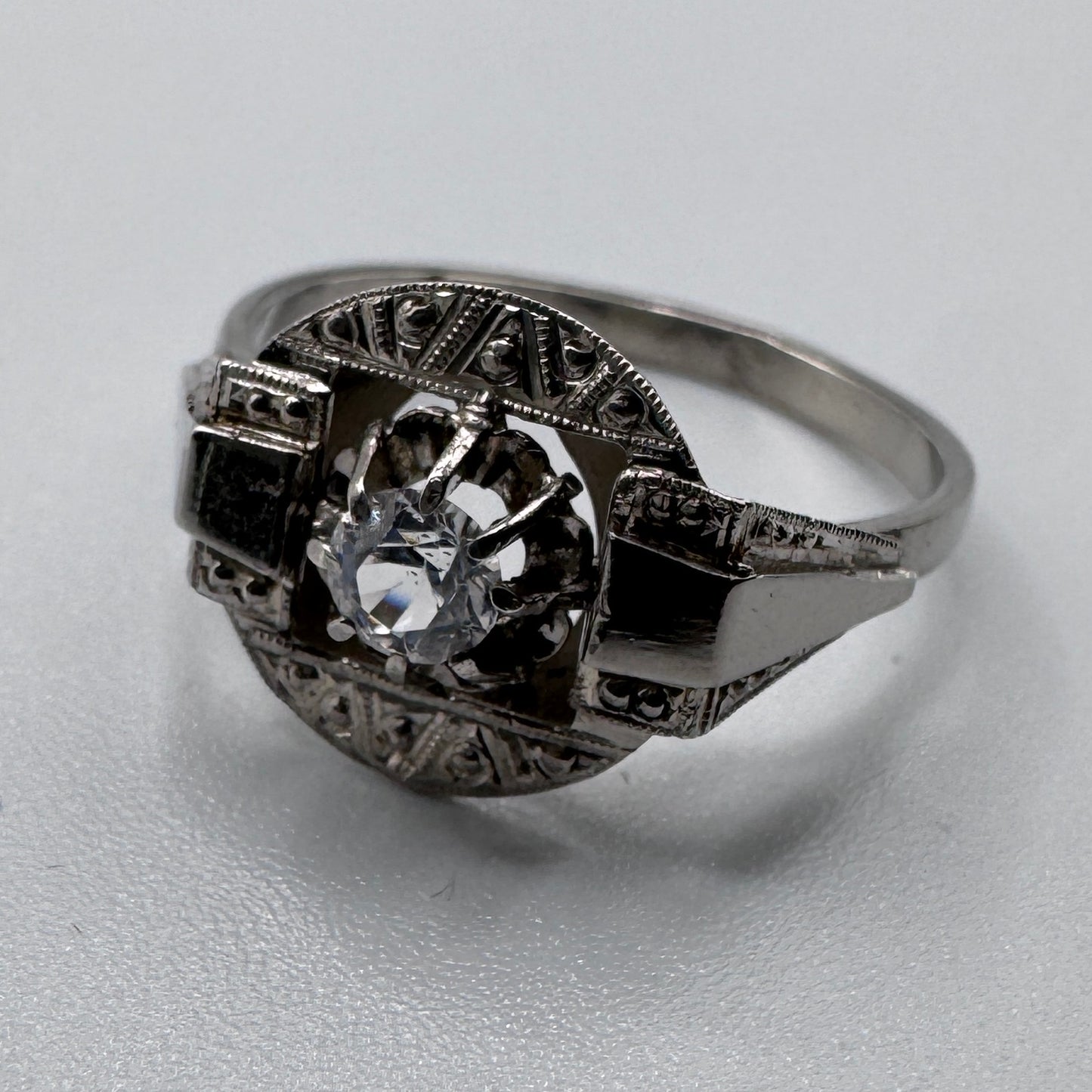 bague ancienne Art Deco en argent - neuf stock ancien bijoutier