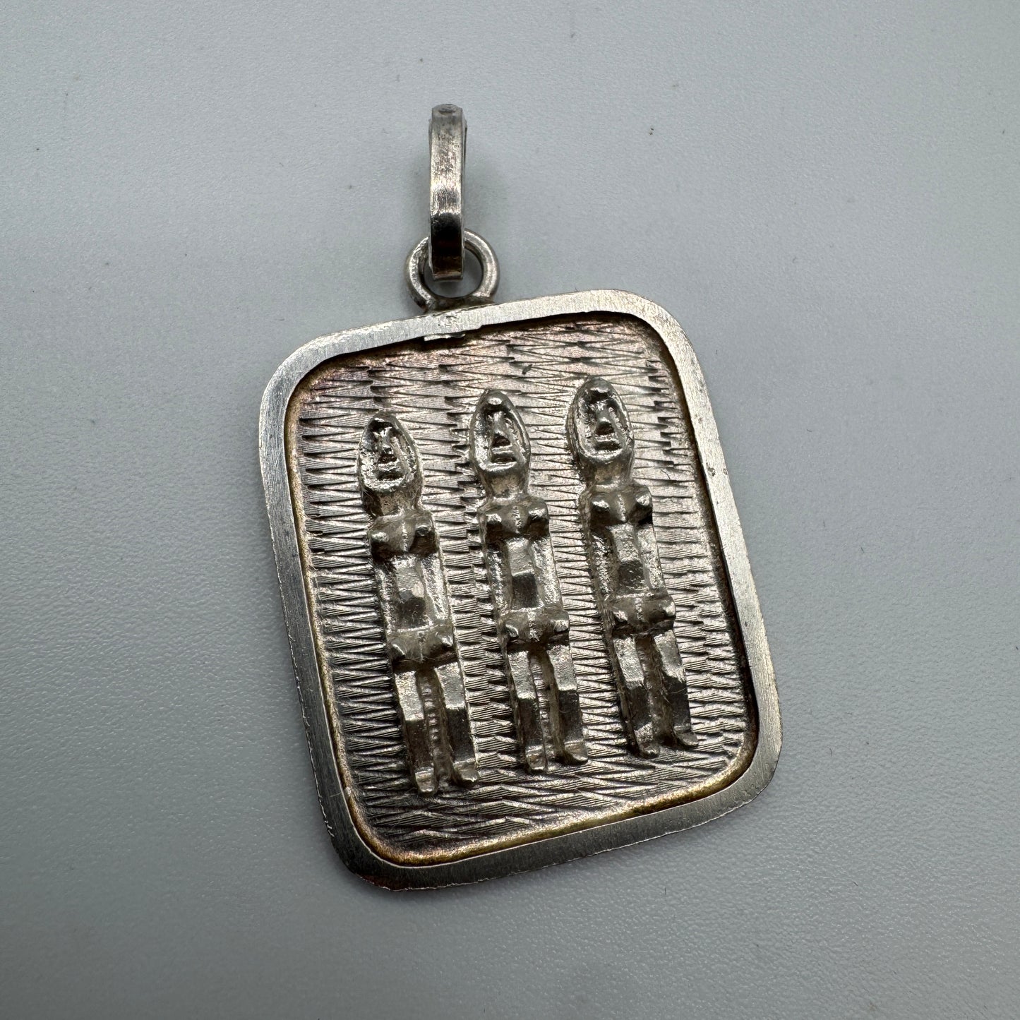 Pendentif motif africain - argent massif