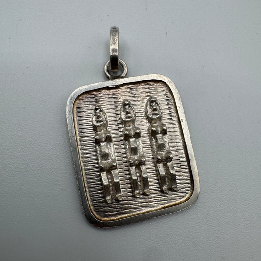 Pendentif motif africain - argent massif