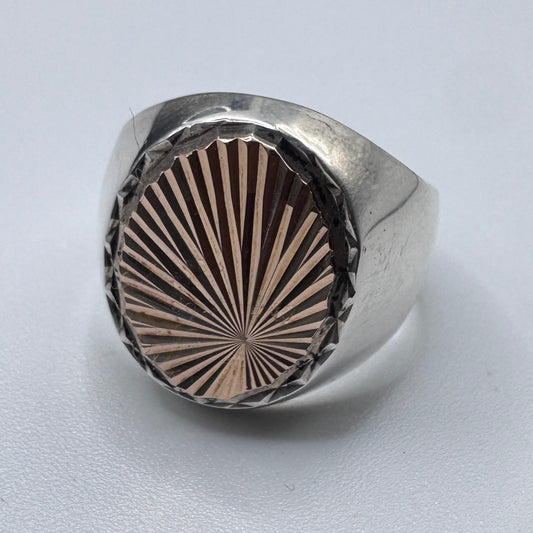Superbe chevalière ancienne - argent et or