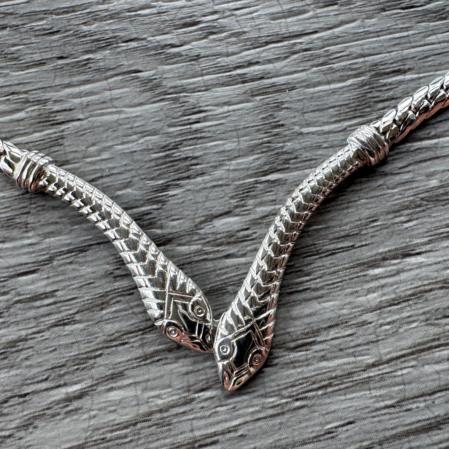 Collier « têtes de serpents » en argent 925