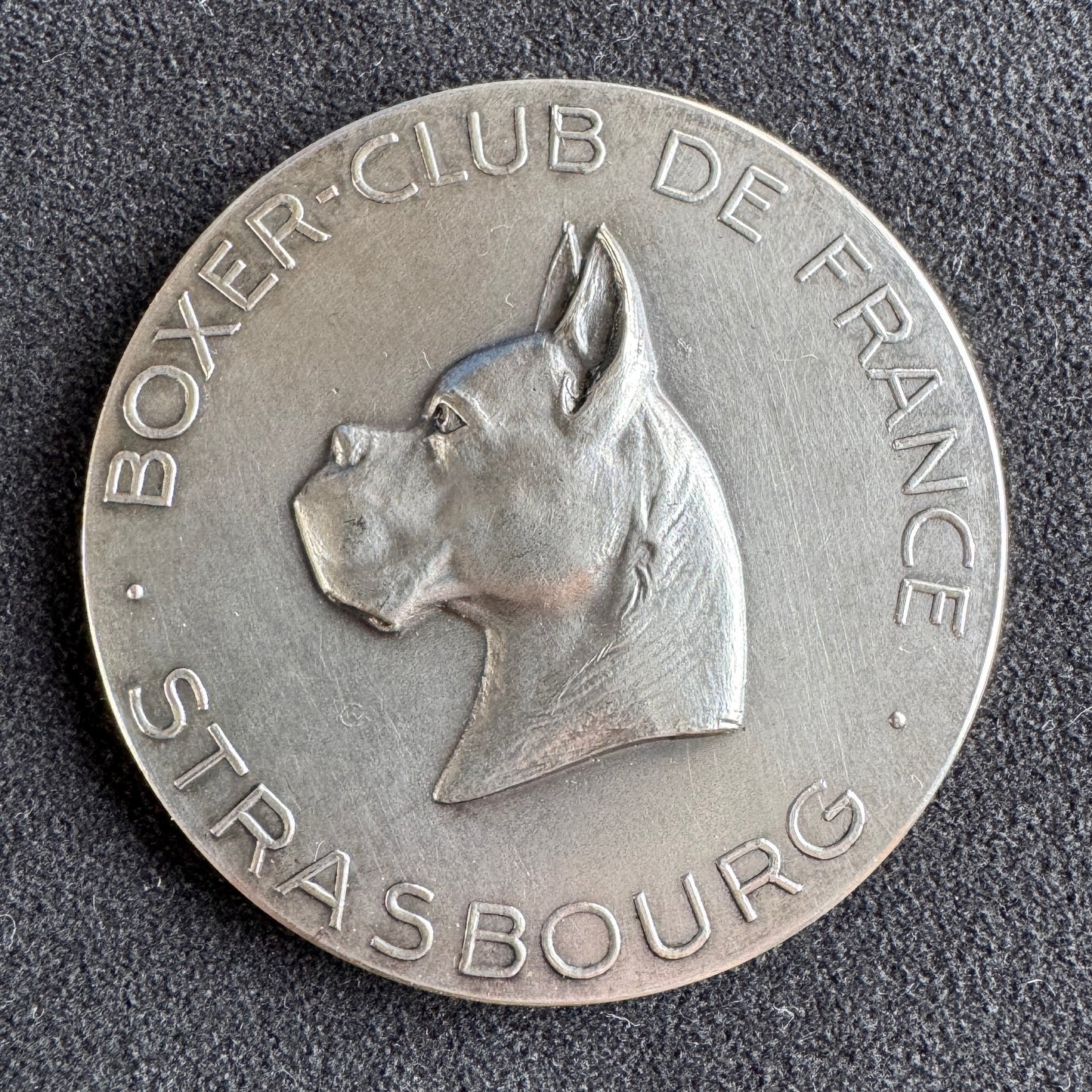 Medaille ancienne en bronze « Boxer club de France - Strasbourg »