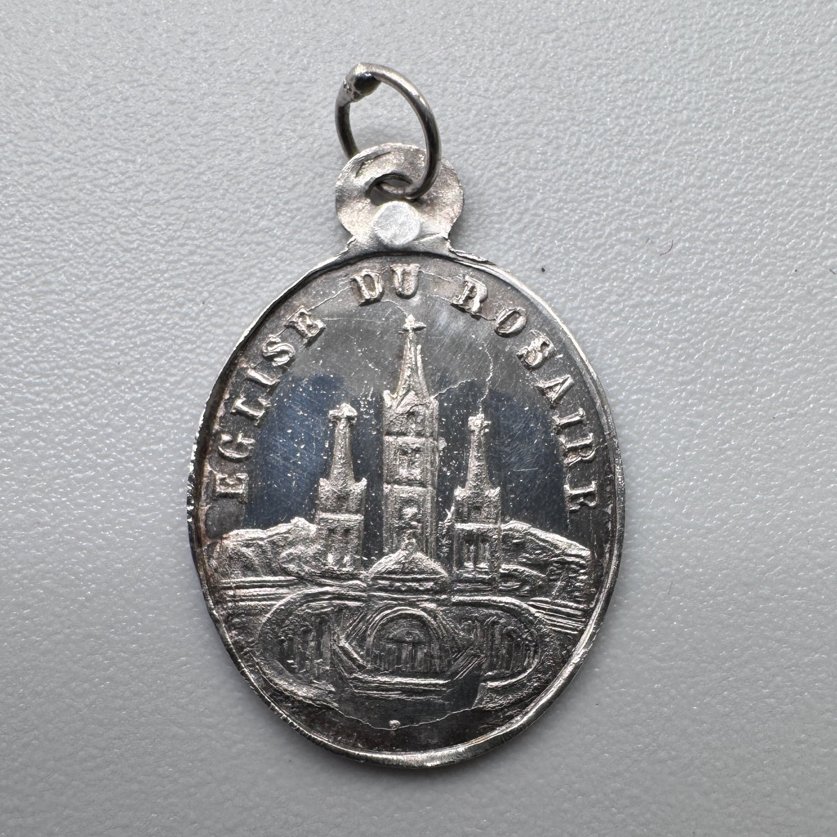 Petite Medaille religieuse ancienne « église du Rosaire » - argent