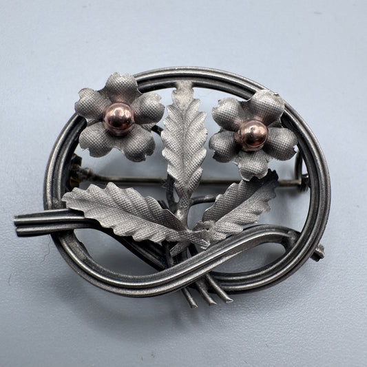 Broche ancienne Art Nouveau en en argent - vers 1900