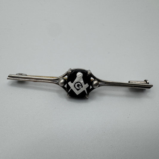 Rare broche ancienne en argent « Franc Maçonnerie »