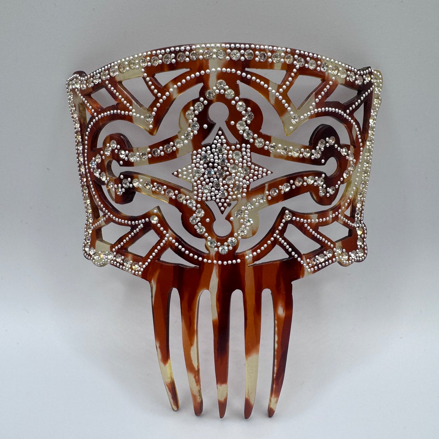 Peigne à cheveux art deco - celluloïd et strass