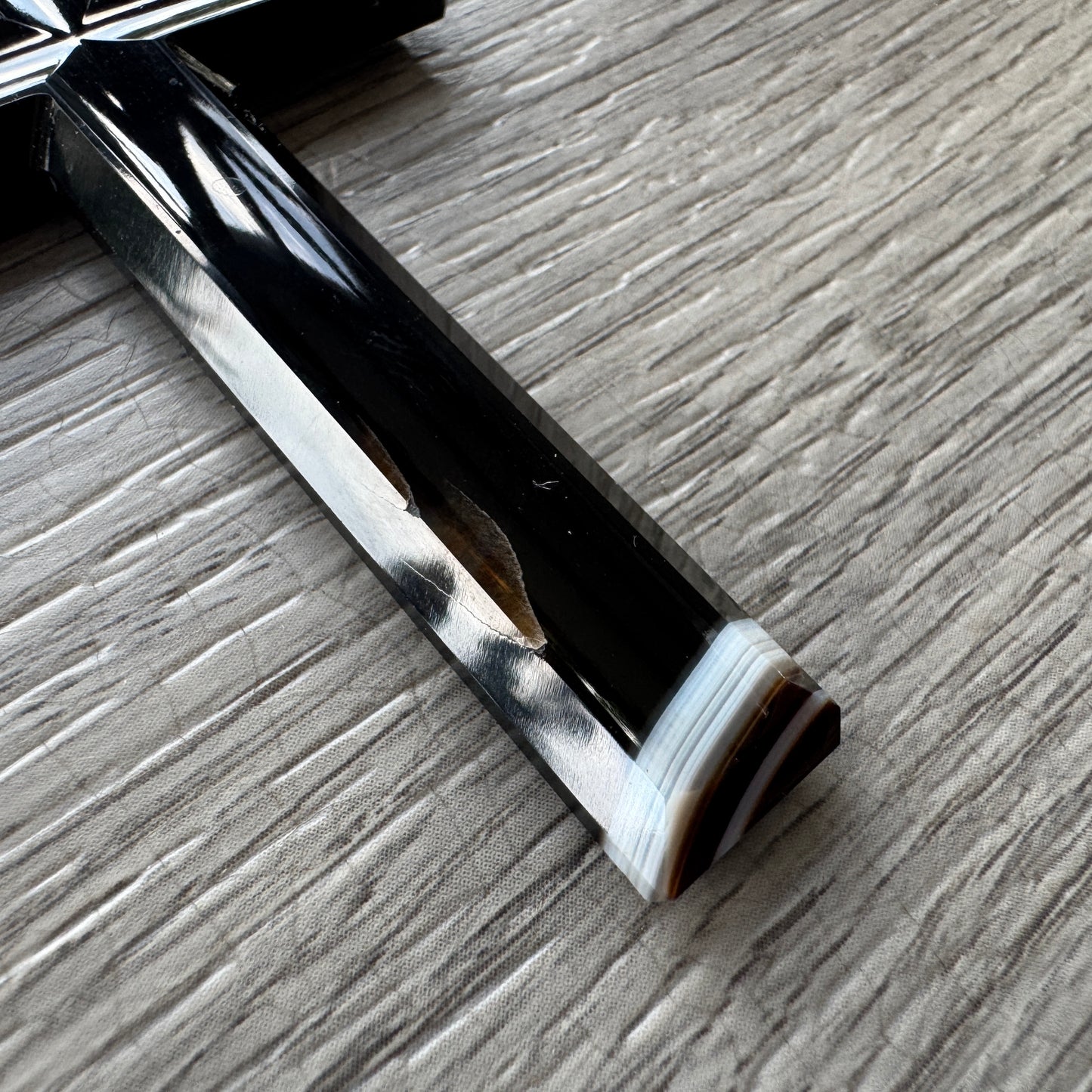 Croix pectorale ancienne - agate cornaline