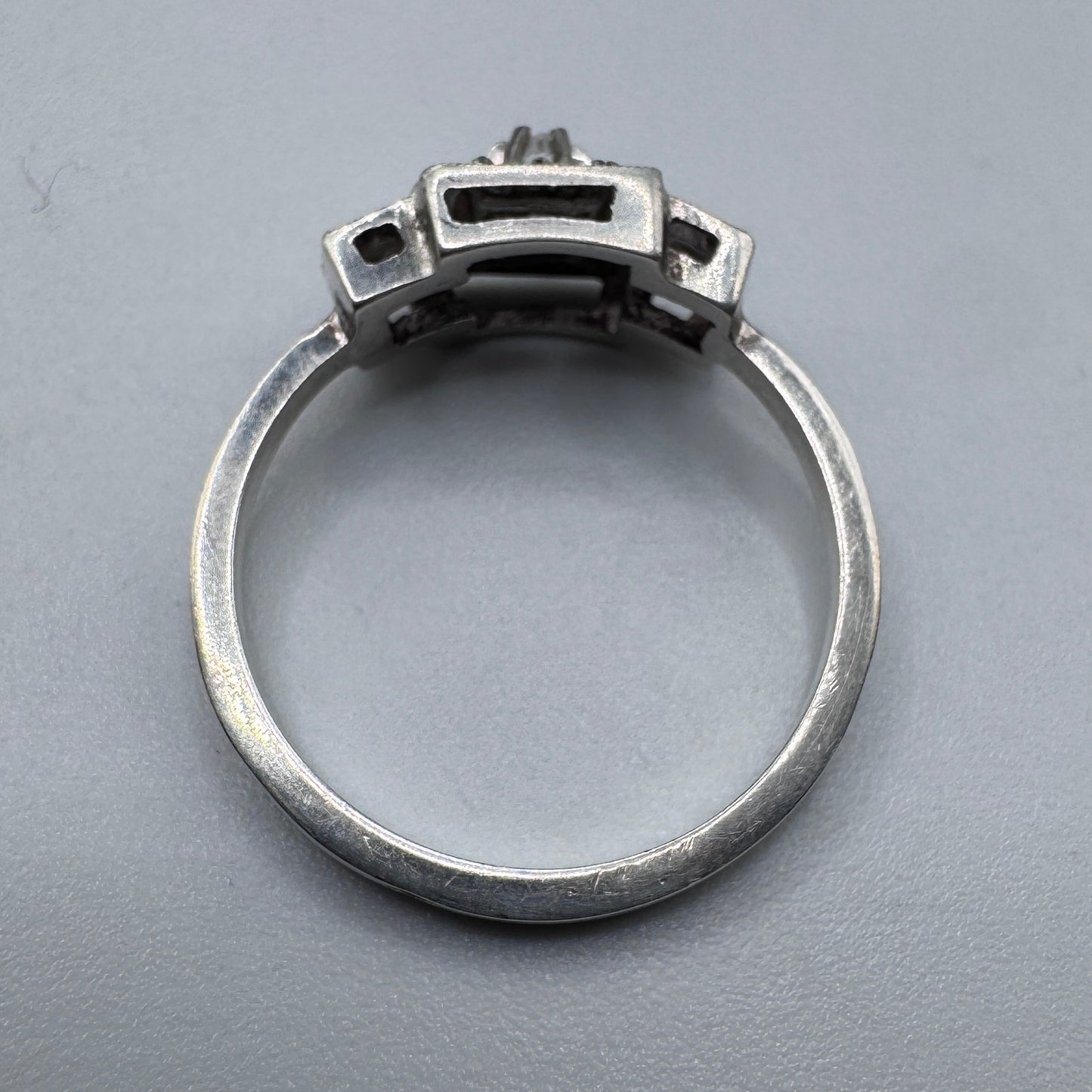 Superbe bague ancienne Art Deco argent massif - neuf stock ancien bijoutier