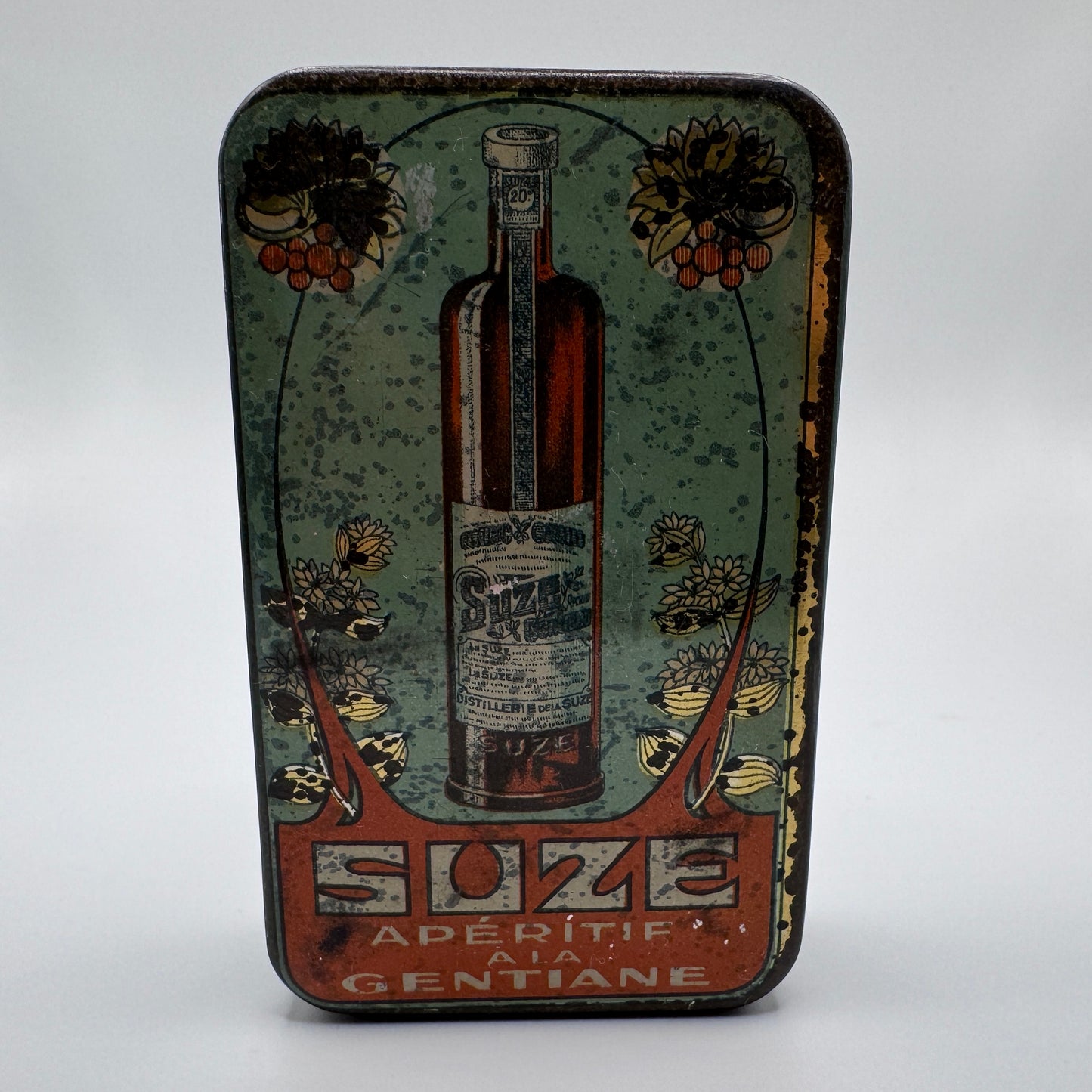 boîte ancienne en tôle lithographiée - « SUZE apéritif gentiane »