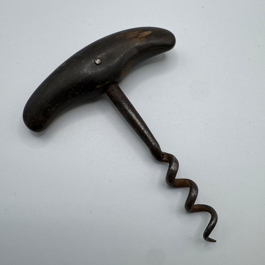 Tire bouchon ancien bronze acier et corne