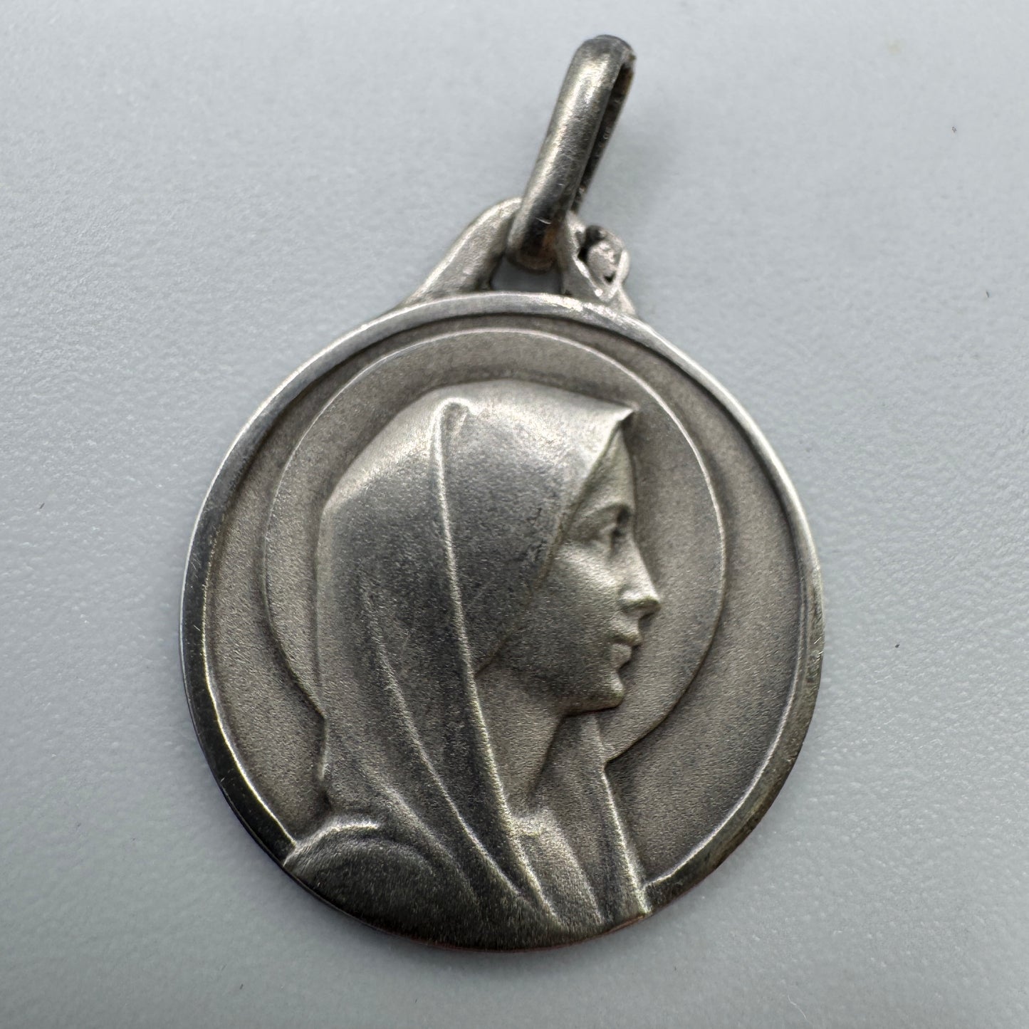 Medaille religieuse ancienne en argent « sainte Vierge »