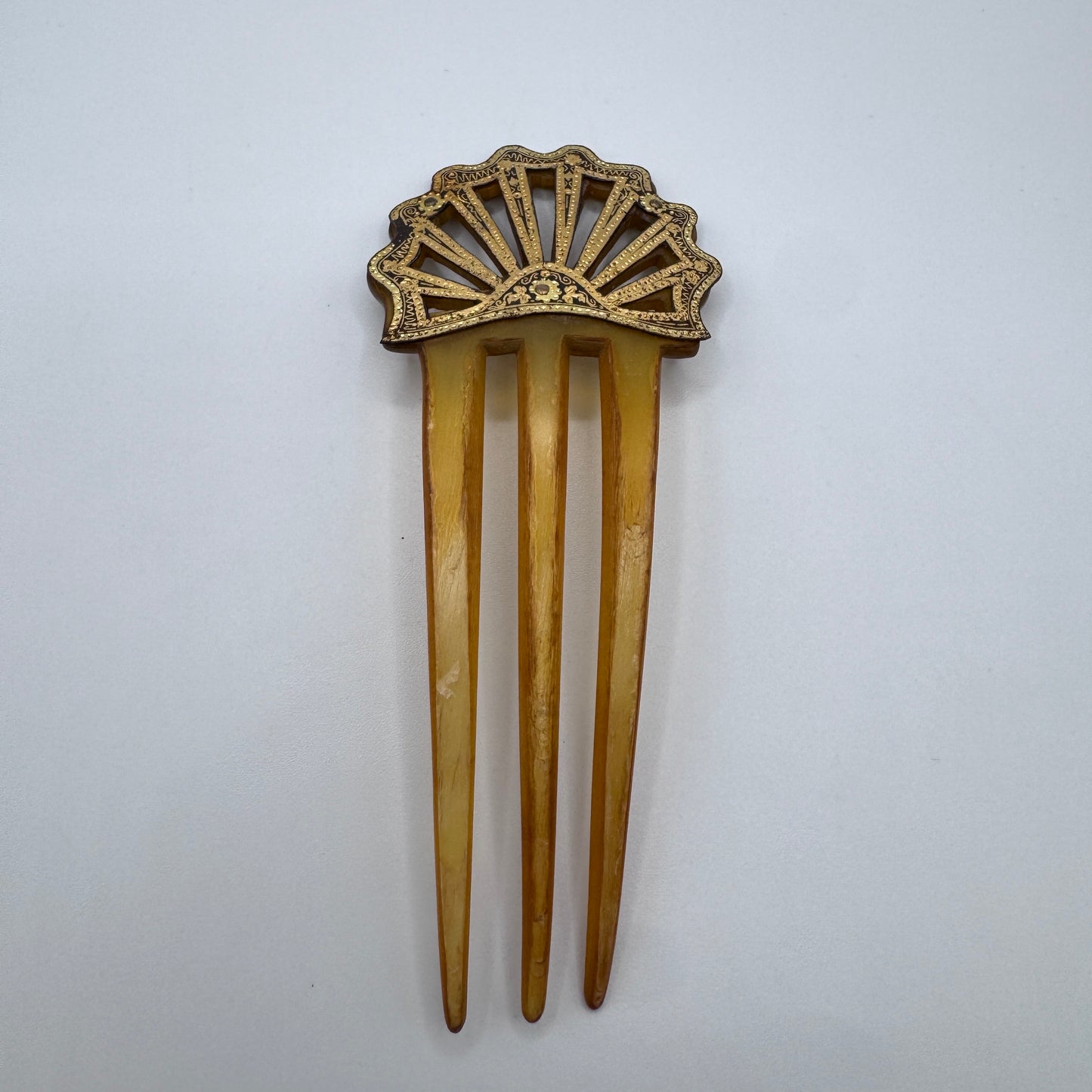 Peigne à cheveux art deco TOLÈDE - corne