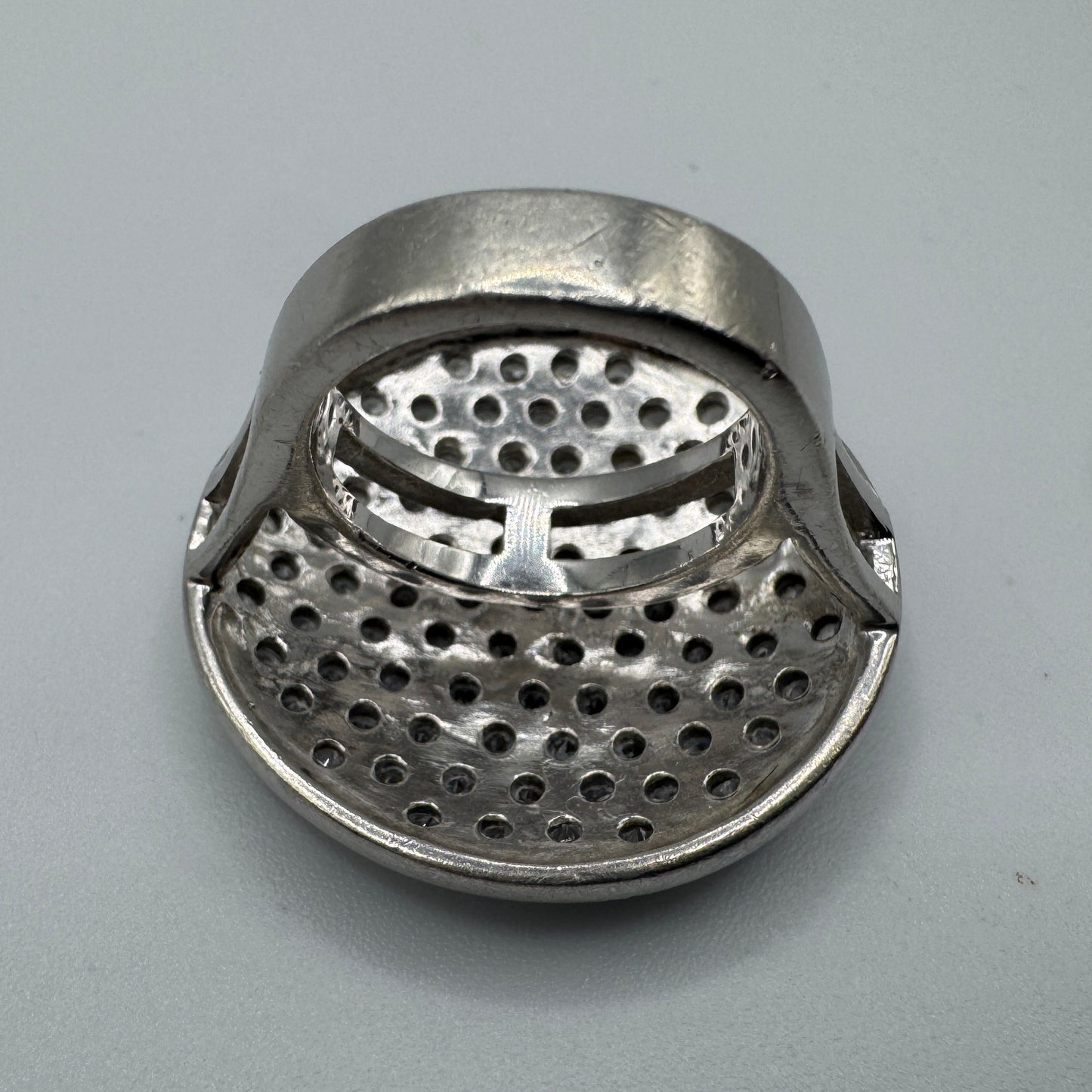 Grosse Bague en argent et brillants