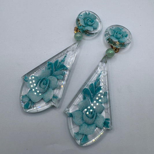 Jolis grands Clips vintage en lucite