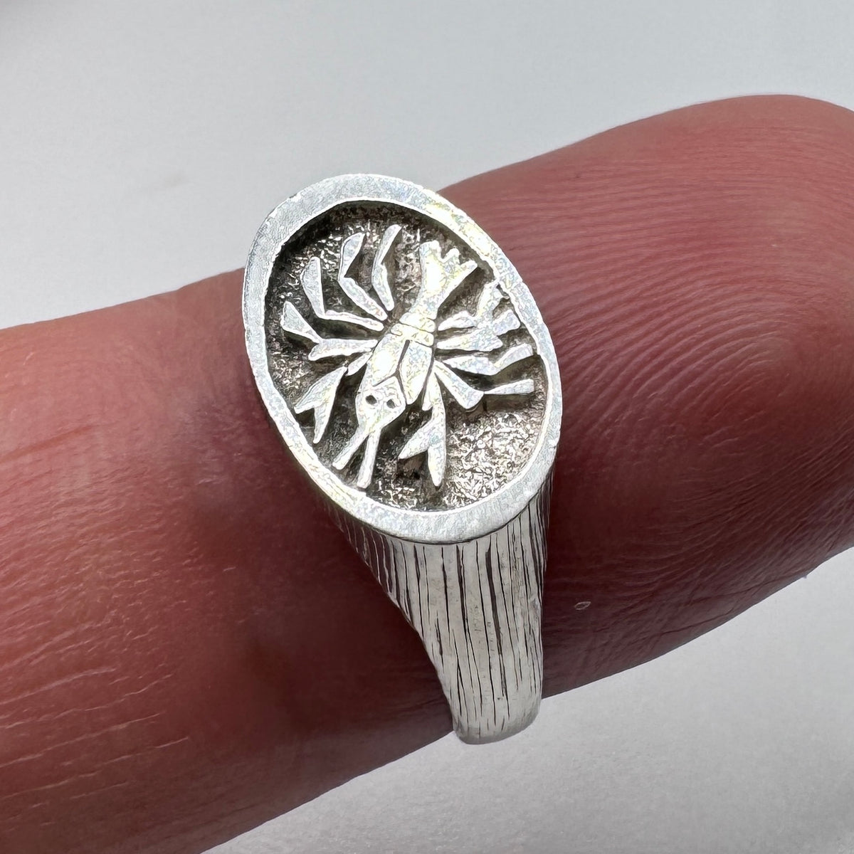 Bague ancienne en argent « homard »
